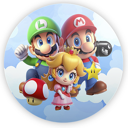Capa Painel Redondo Sublimado - Super Mario