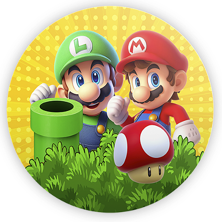 Capa Painel Redondo Sublimado - Super Mario