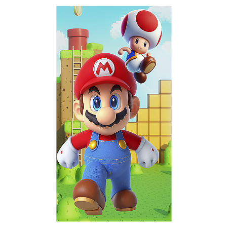 Capa Faixa Lateral Sublimado - Super Mario