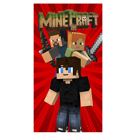 Capa Faixa Lateral Sublimado - Minecraft