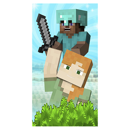 Capa Faixa Lateral Sublimado - Minecraft