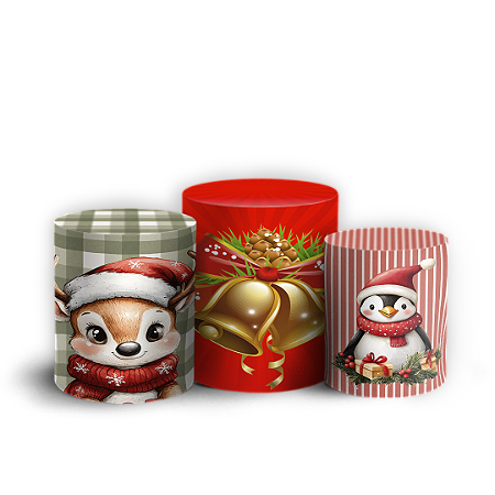 Capas Trio Cilindro Sublimado Vest Facil - Natal