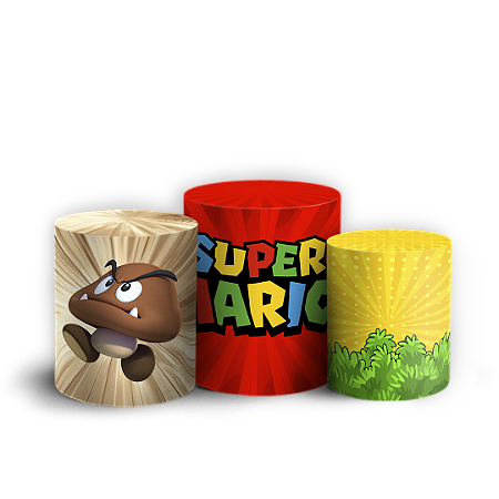 Capas Trio Cilindro Sublimado Vest Facil - Super Mario
