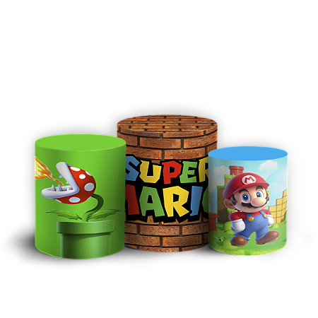 Capas Trio Cilindro Sublimado Vest Facil - Super Mario