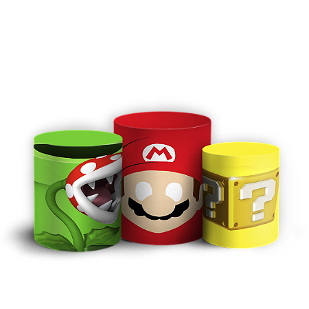 Capas Trio Cilindro Sublimado Vest Facil - Super Mario