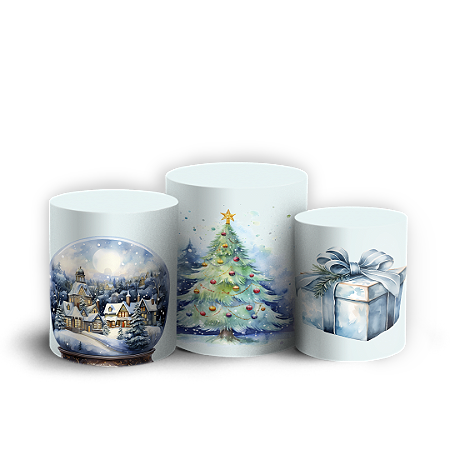 Capas Trio Cilindro Sublimado Vest Facil - Natal