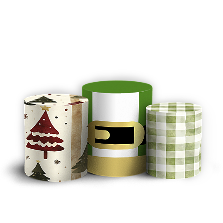 Capas Trio Cilindro Sublimado Vest Facil - Natal
