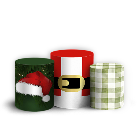 Capas Trio Cilindro Sublimado Vest Facil - Natal