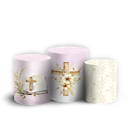 Capas Trio Cilindro Sublimado Vest Facil - Batizado