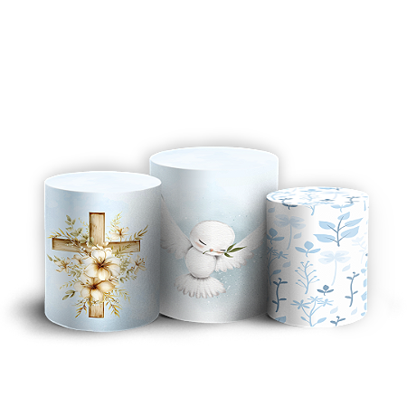 Capas Trio Cilindro Sublimado Vest Facil - Batizado