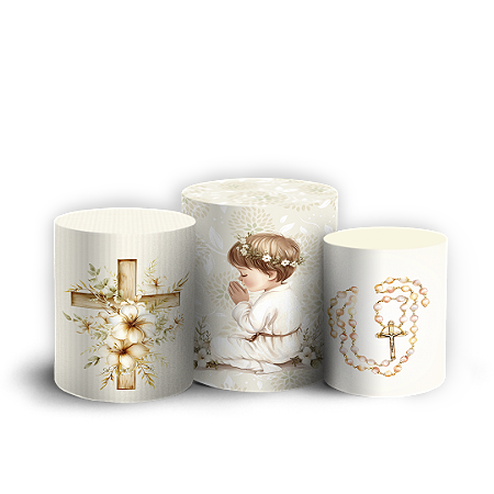 Capas Trio Cilindro Sublimado Vest Facil - Batizado