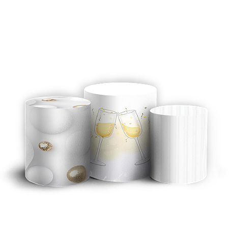 Capas Trio Cilindro Sublimado Vest Facil - Ano Novo