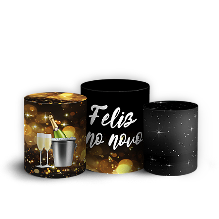 Capas Trio Cilindro Sublimado Vest Facil - Ano Novo