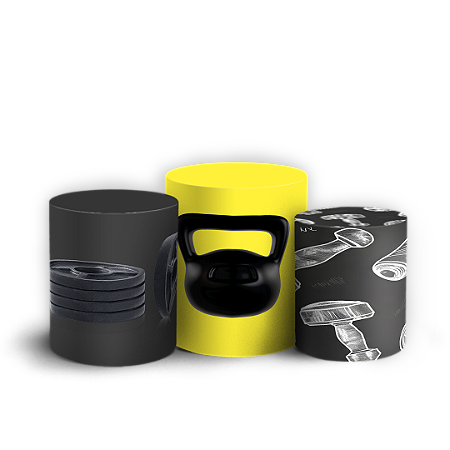 Capas Trio Cilindro Sublimado Vest Facil - Academia