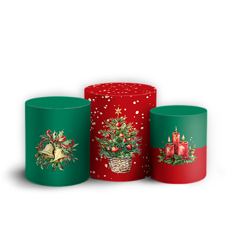 Capas Trio Cilindro Sublimado Vest Facil - Natal
