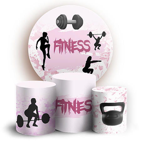 Capas Painel Redondo e Trio Cilindro Sublimado - Academia