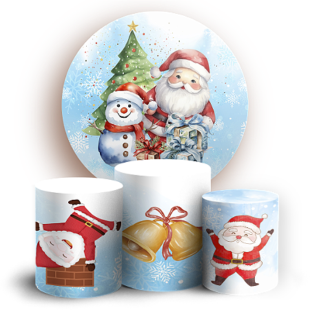 Capas Painel Redondo e Trio Cilindro Sublimado - Natal