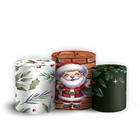 Capas Trio Cilindro Sublimado Vest Facil - Natal