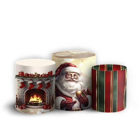 Capas Trio Cilindro Sublimado Vest Facil - Natal