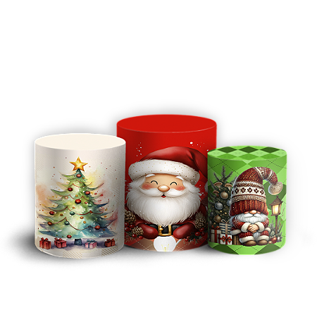 Capas Trio Cilindro Sublimado Vest Facil - Natal