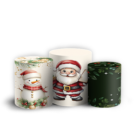 Capas Trio Cilindro Sublimado Vest Facil - Natal