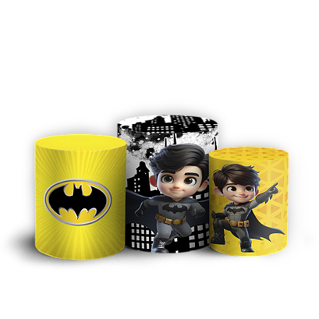 Capas Trio Cilindro Sublimado Vest Facil - Batman