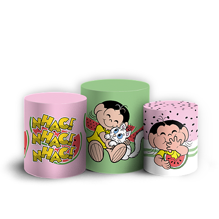 Capas Trio Cilindro Sublimado Vest Facil - Magali Turma da Monica