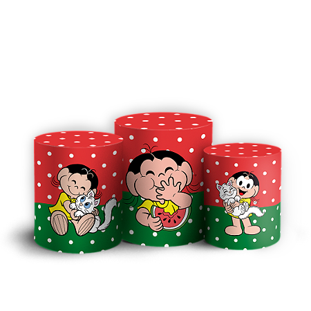 Capas Trio Cilindro Sublimado Vest Facil - Magali Turma da Monica