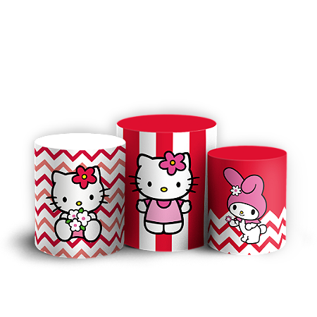 Capas Trio Cilindro Sublimado Vest Facil - Hello Kitty