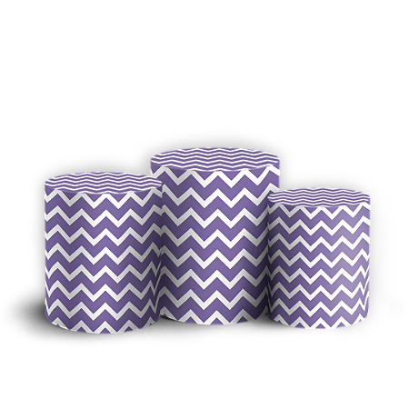 Capas Trio Cilindro Sublimado Vest Facil - Fundo Chevron Zig Zag