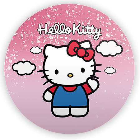 Capa Painel Redondo Sublimado - Hello Kitty