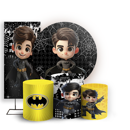 Capas Painel Redondo Trio Cilindro e Faixa Lateral Sublimado - Batman