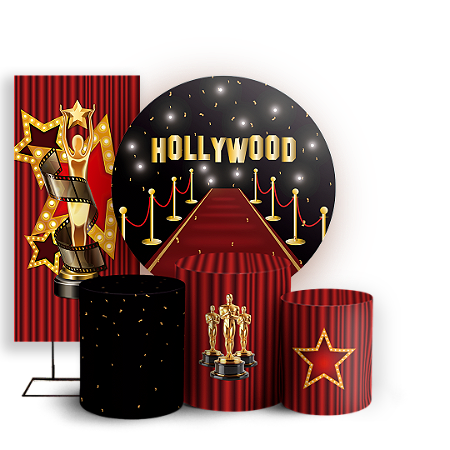 Capas Painel Redondo Trio Cilindro e Faixa Lateral Sublimado - Hollywood