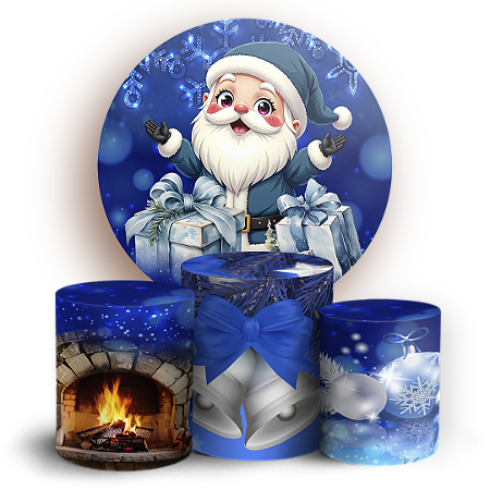 Capas Painel Redondo e Trio Cilindro Sublimado - Natal