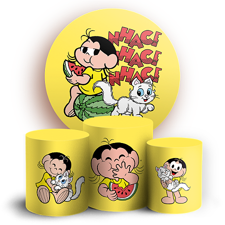 Capas Painel Redondo e Trio Cilindro Sublimado - Magali Turma da Monica