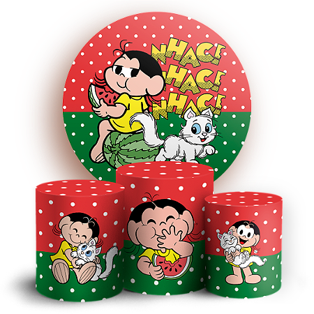 Capas Painel Redondo e Trio Cilindro Sublimado - Magali Turma da Monica