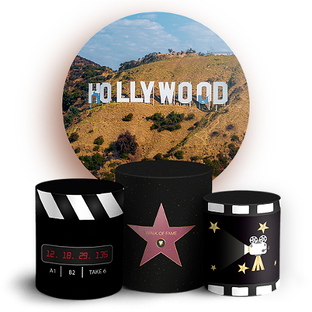 Capas Painel Redondo e Trio Cilindro Sublimado - Hollywood