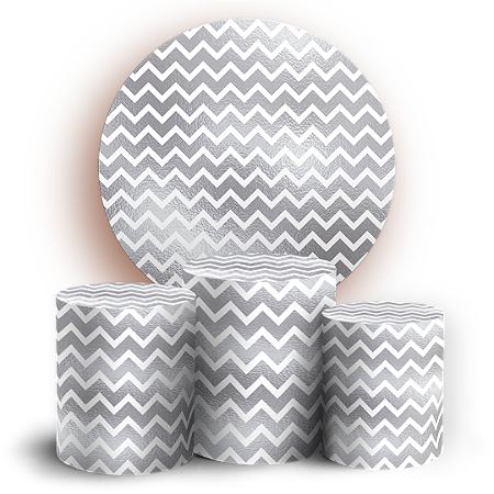 Capas Painel Redondo e Trio Cilindro Sublimado - Fundo Chevron Zig Zag