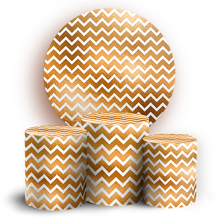 Capas Painel Redondo e Trio Cilindro Sublimado - Fundo Chevron Zig Zag