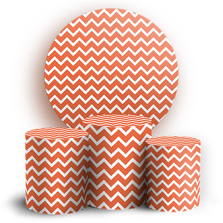 Capas Painel Redondo e Trio Cilindro Sublimado - Fundo Chevron Zig Zag