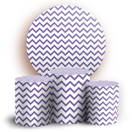 Capas Painel Redondo e Trio Cilindro Sublimado - Fundo Chevron Zig Zag