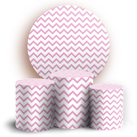 Capas Painel Redondo e Trio Cilindro Sublimado - Fundo Chevron Zig Zag