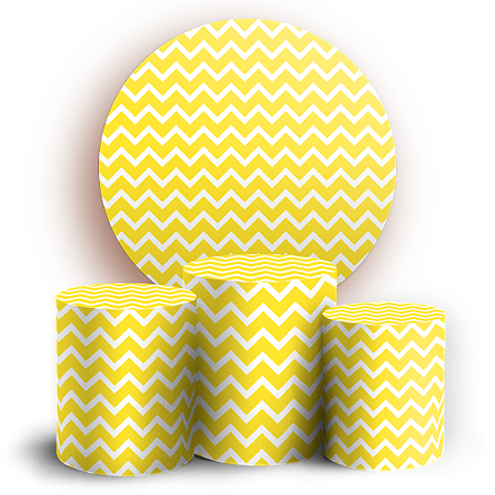 Capas Painel Redondo e Trio Cilindro Sublimado - Fundo Chevron Zig Zag