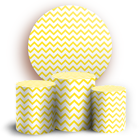 Capas Painel Redondo e Trio Cilindro Sublimado - Fundo Chevron Zig Zag