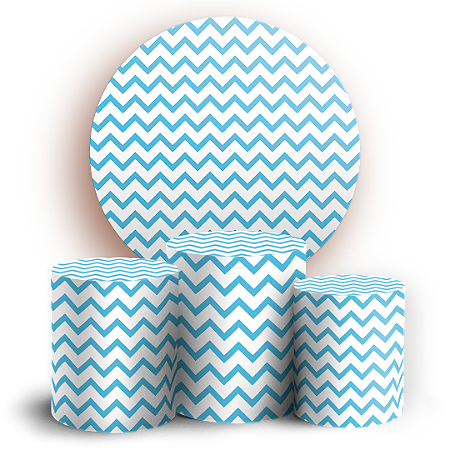 Capas Painel Redondo e Trio Cilindro Sublimado - Fundo Chevron Zig Zag