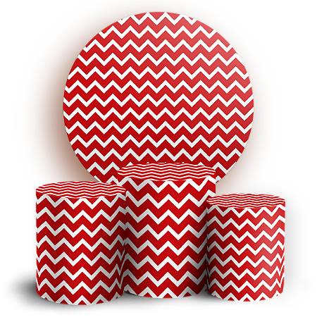 Capas Painel Redondo e Trio Cilindro Sublimado - Fundo Chevron Zig Zag