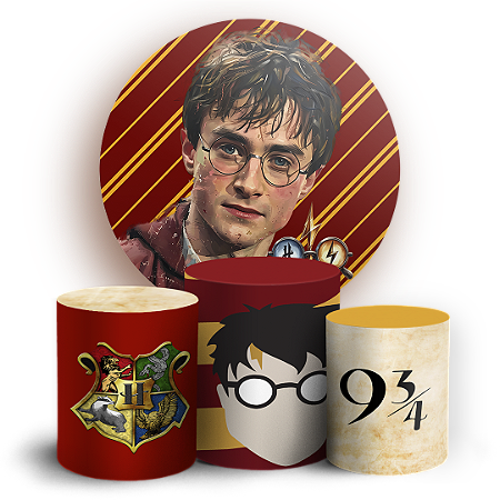 Capas Painel Redondo e Trio Cilindro Sublimado - Harry Potter