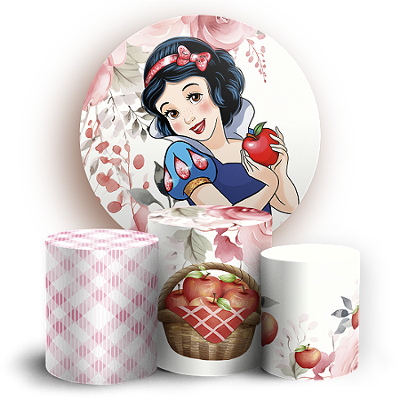 Capas Painel Redondo e Trio Cilindro Sublimado - Branca De Neve