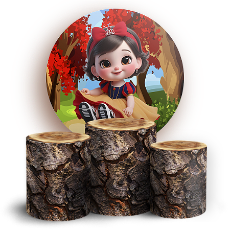 Capas Painel Redondo e Trio Cilindro Sublimado - Branca De Neve