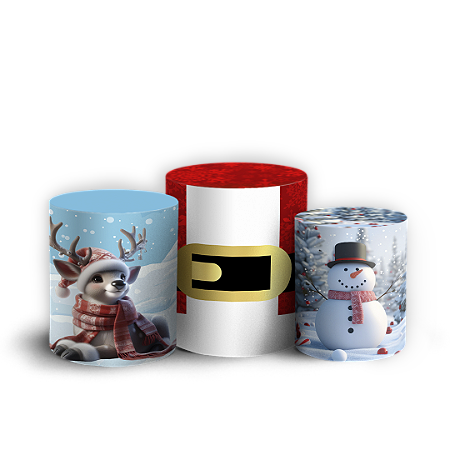 Capas Trio Cilindro Sublimado Vest Facil - Mickey Natal
